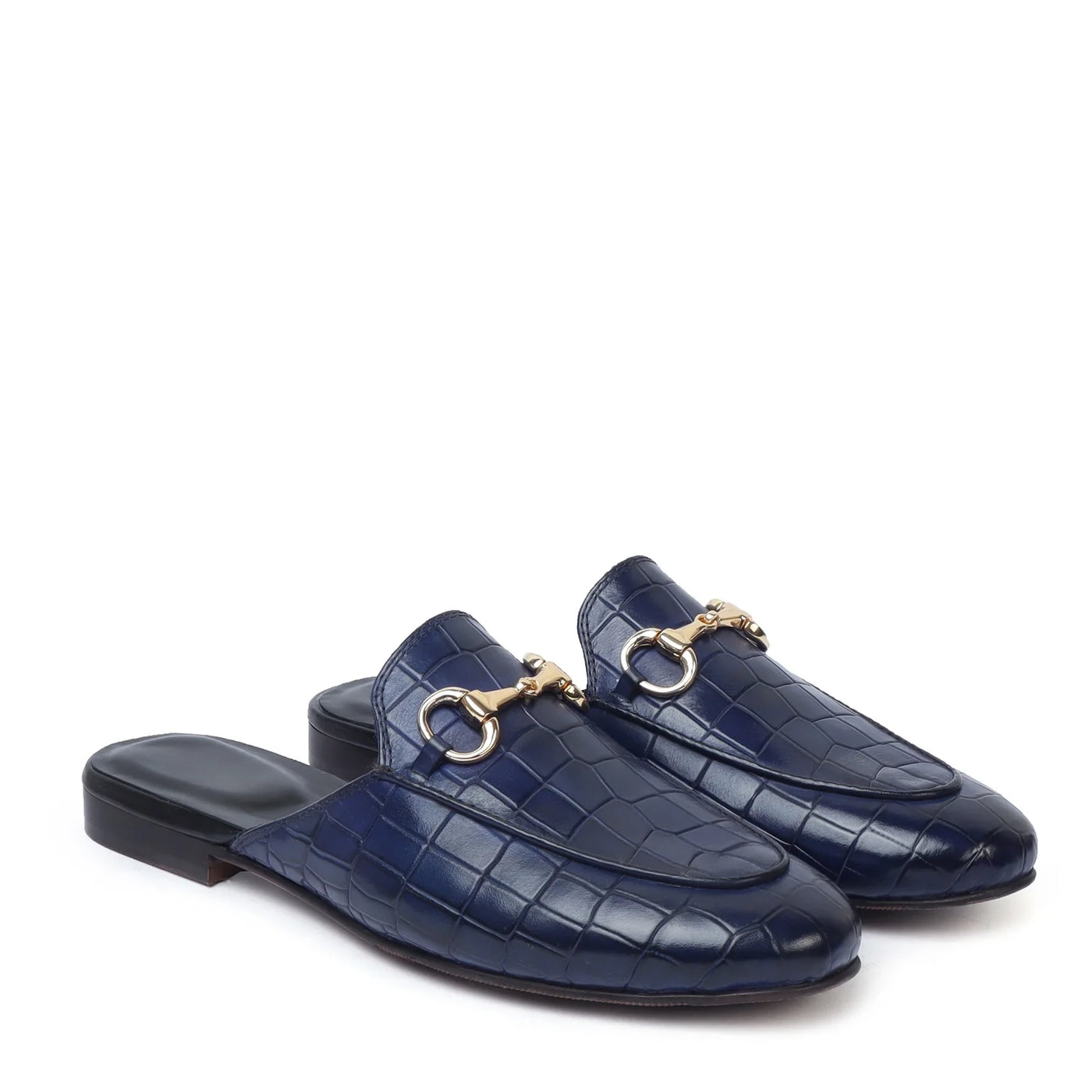DEEP CUT LEATHER MULES