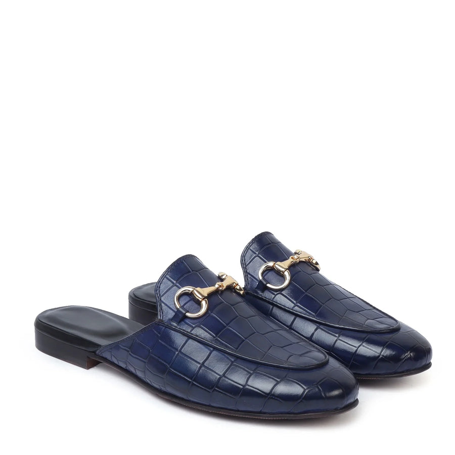 DEEP CUT LEATHER MULES