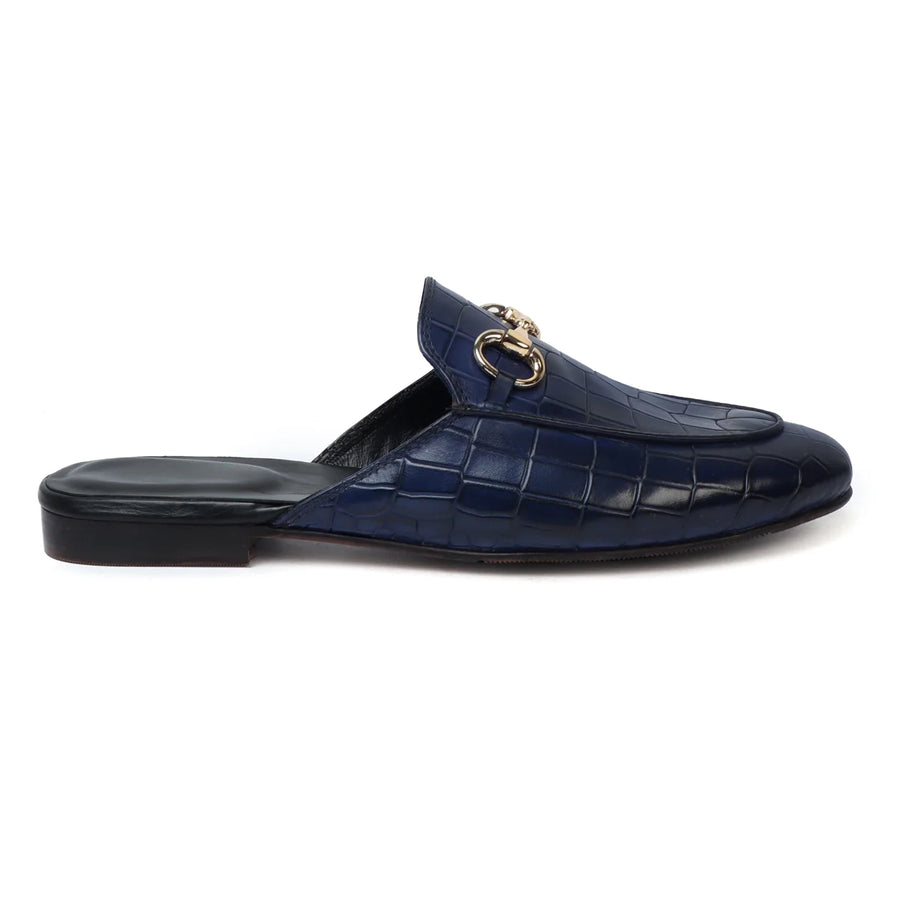 DEEP CUT LEATHER MULES