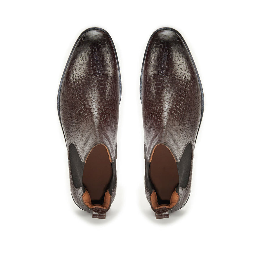 Light Brown Croco Boots