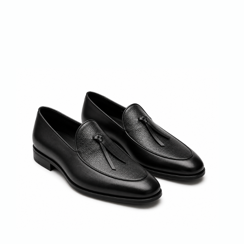 Valerio Textured Tassel Leather Loafer