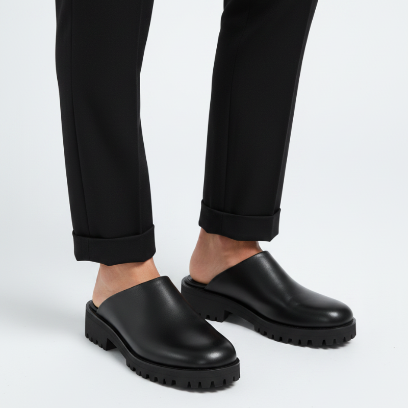 Valor Leather Rugged Slip‑Ons Luxe Mule