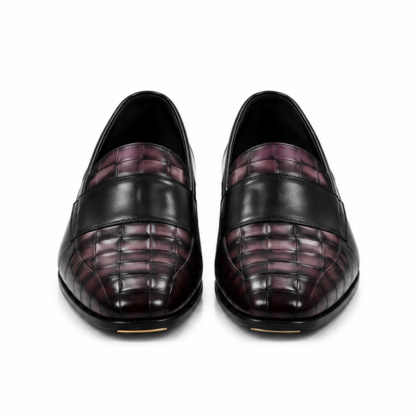 Vellaro Merlot Woven Leather Penny Loafers