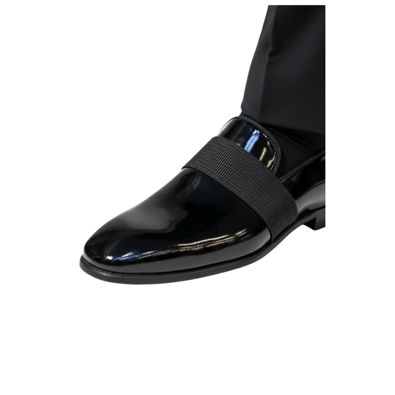 Velour Italian Patent Modern Strap Loafers