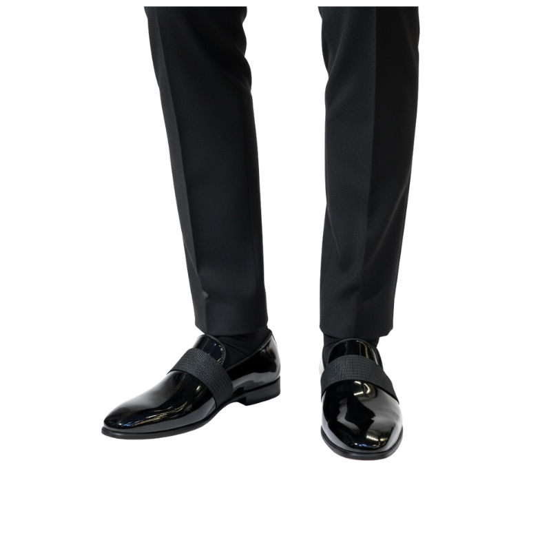 Velour Italian Patent Modern Strap Loafers