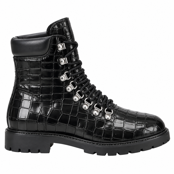 Verona Croc Lace-Up Boots