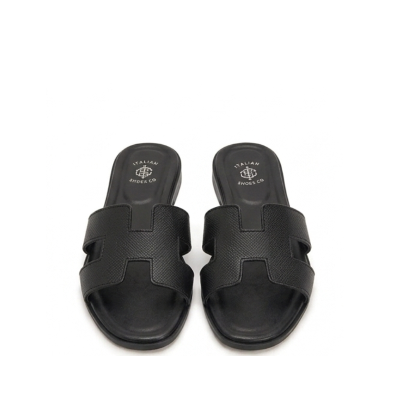 Verona H-Cut Leather Slide Sandals