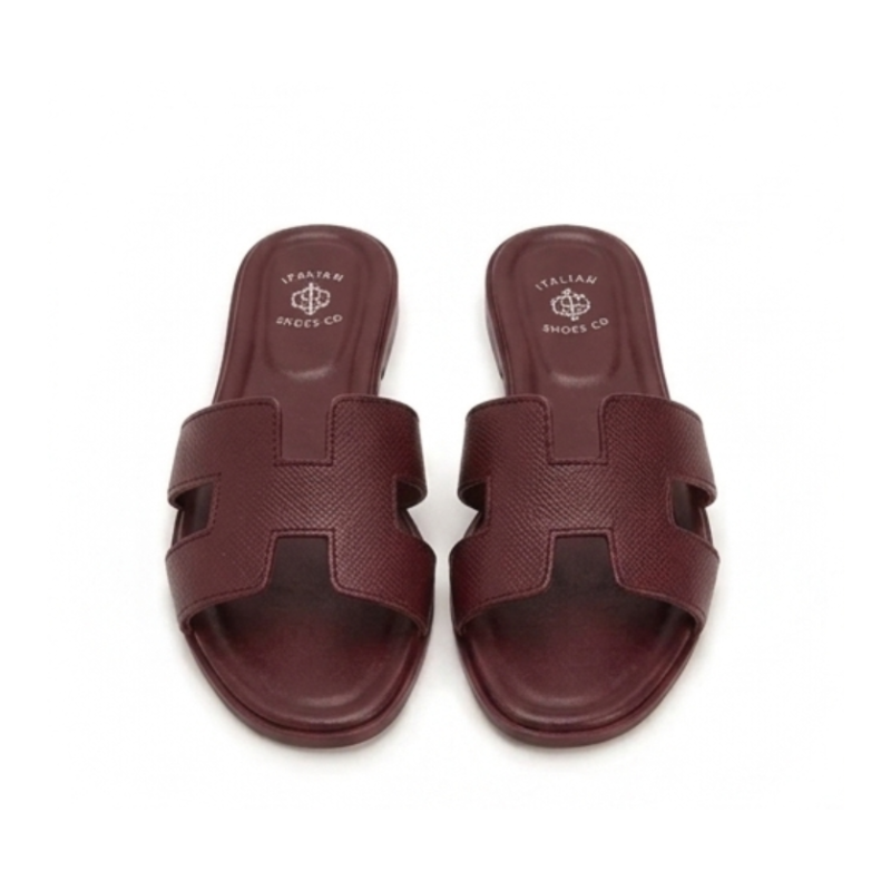 Verona H-Cut Leather Slide Sandals