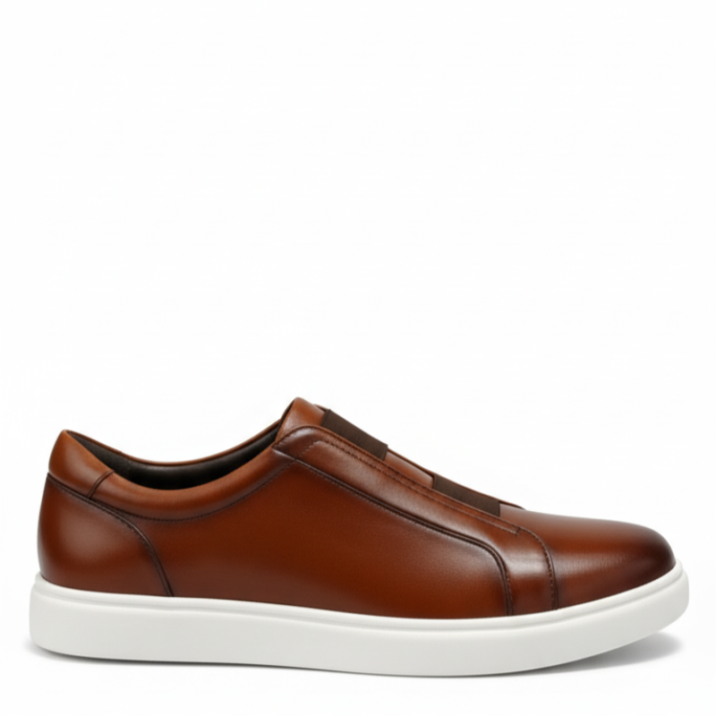 Vittorio Glide Double Stitch Men's Leather Slip-On Sneakers