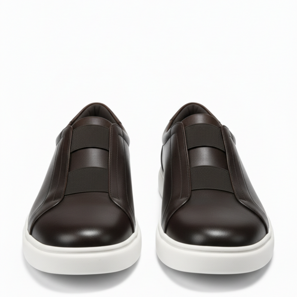 Vittorio Glide Double Stitch Men's Leather Slip-On Sneakers