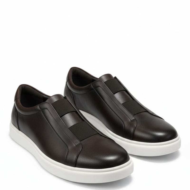 Vittorio Glide Double Stitch Men's Leather Slip-On Sneakers