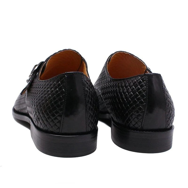 Dark Waved Single Monk Strap Shoes