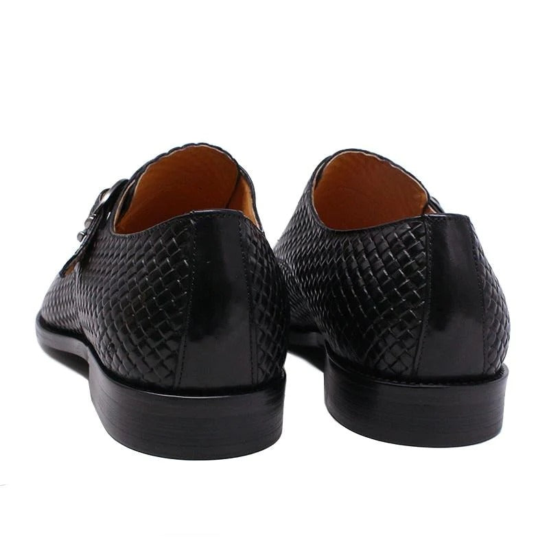 Dark Waved Single Monk Strap Shoes