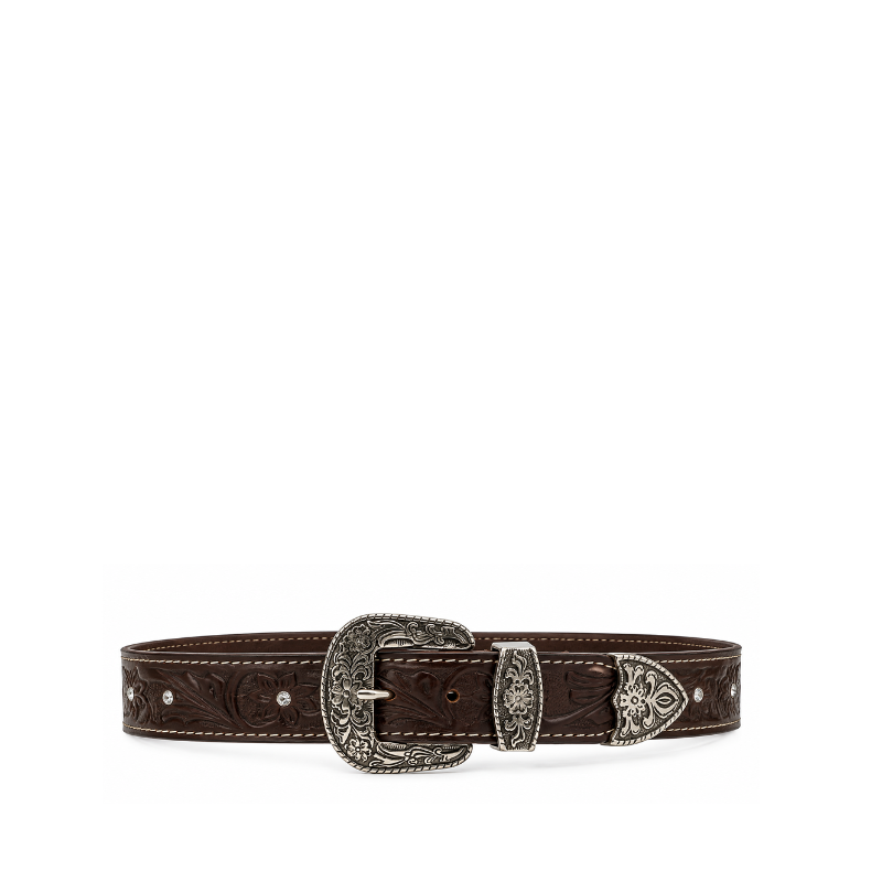 Western Floral Silver Belt