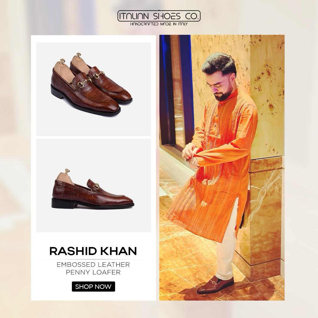 Embossed Matt Black Leather Penny Loafer