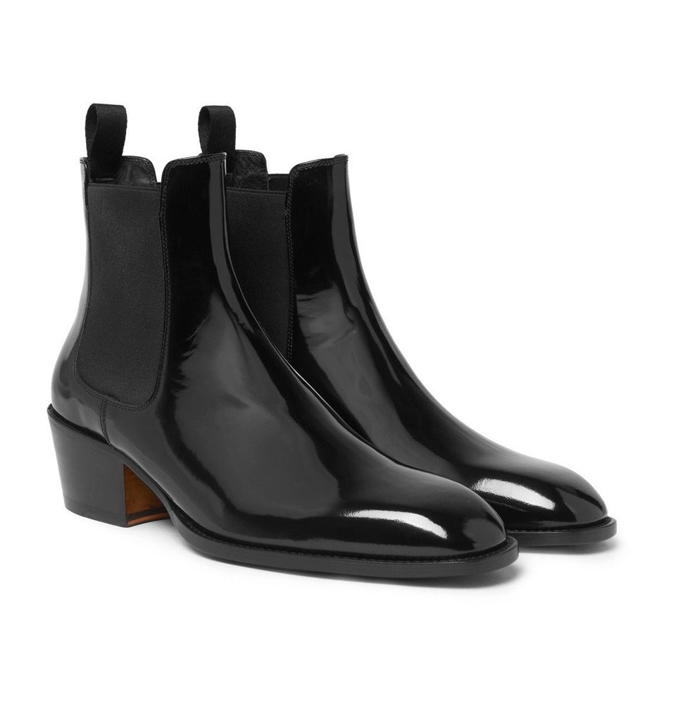 Mens patent chelsea boots hotsell