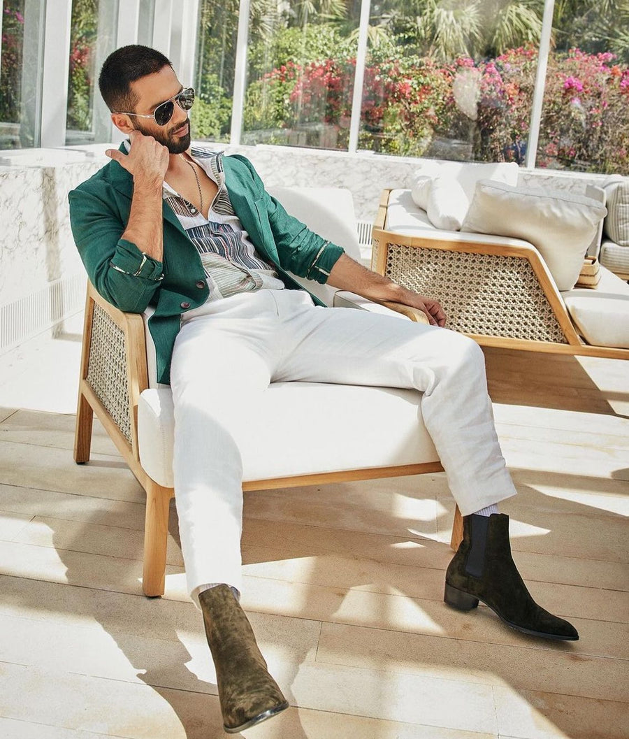 Olive Cuban boots