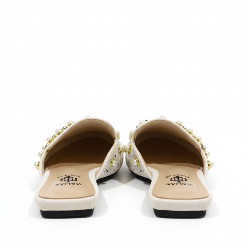 Royal Ivory Pearl Embellished Mule