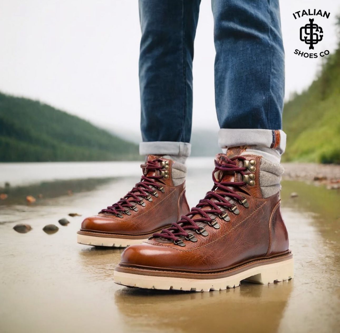 Padded Ankle Lace-Up boots