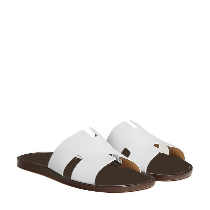 Haven H Style Slip-On Comfort Sandal White / Brown