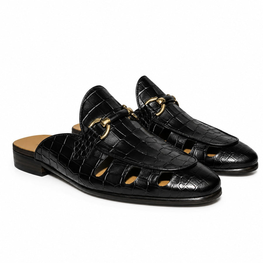 Italian Croc Vent Bit Mule