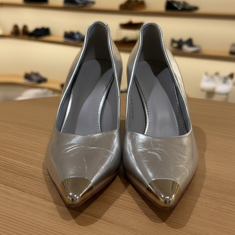 Luxe Metallic Pointed Stiletto Pump Heel