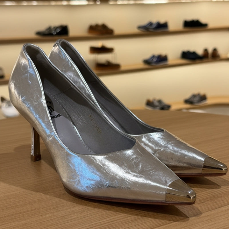 Luxe Metallic Pointed Stiletto Pump Heel
