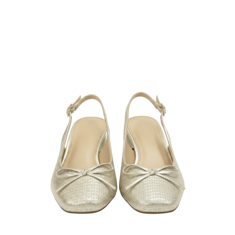 Women's Champagne Slingback Block Heels
