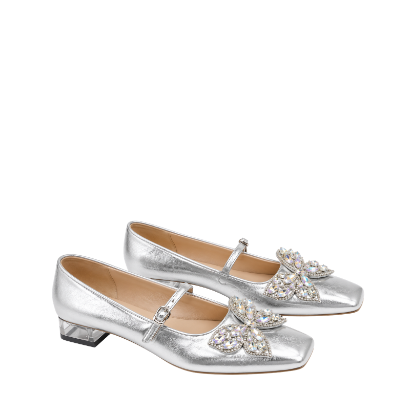 Women's Italian Luxe Crystal Bow Mary Jane Sandal