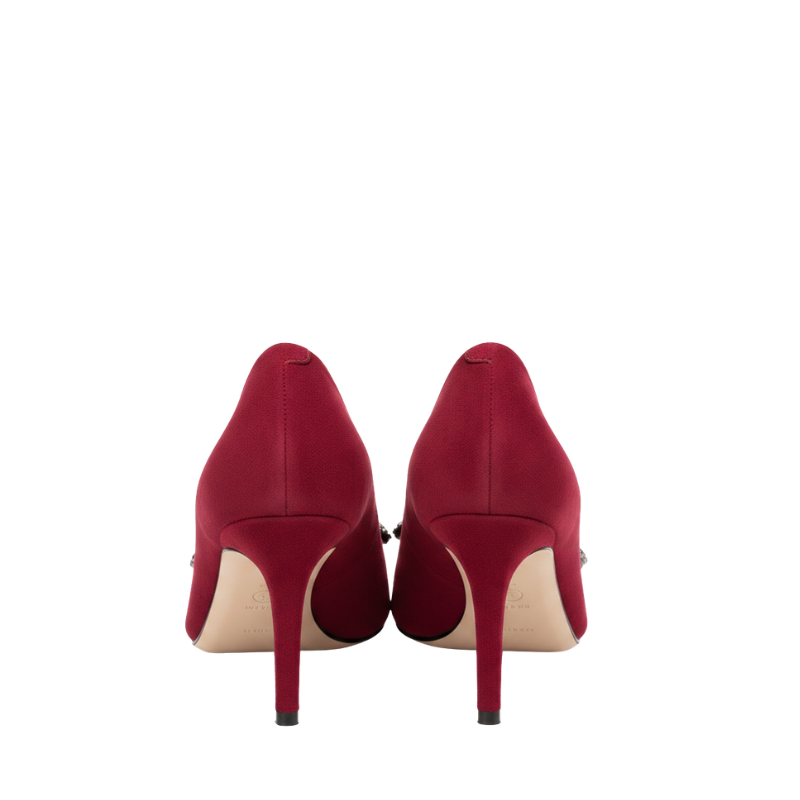 Women's Ruby Crystal Buckle Stiletto Pump Heels