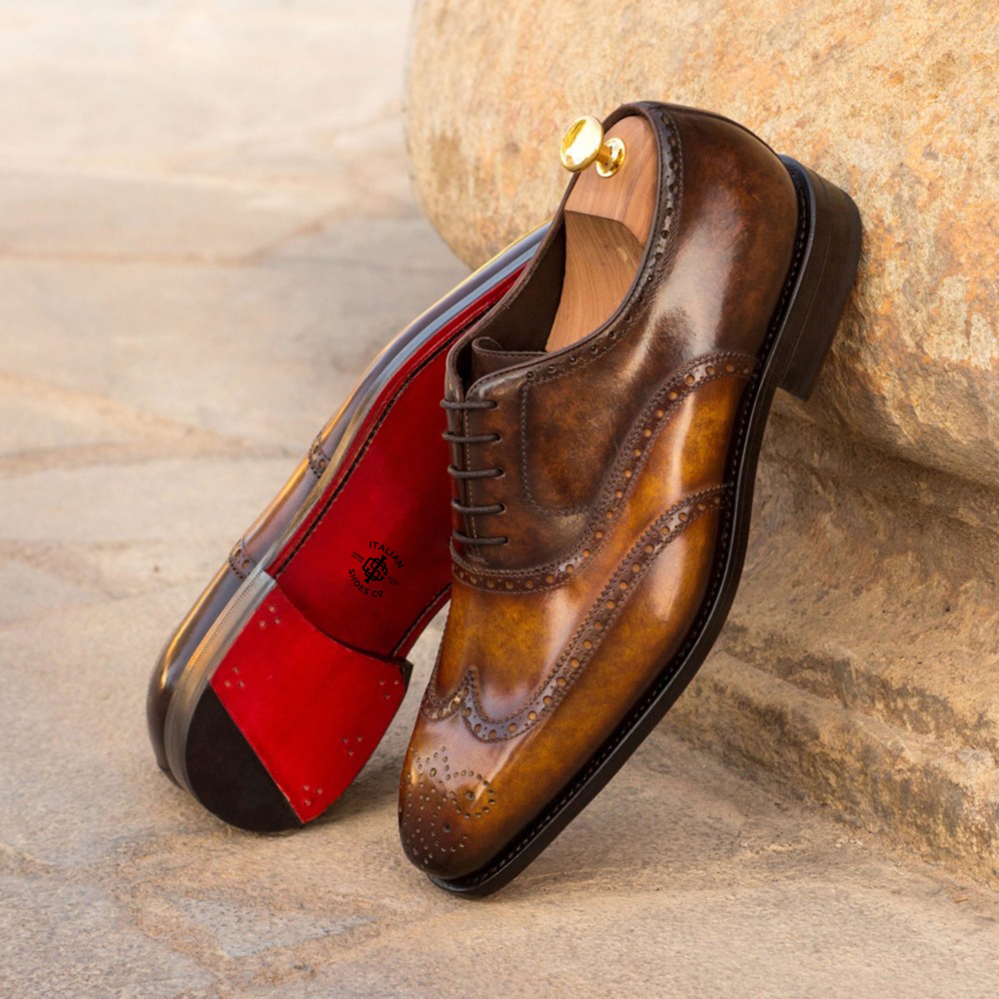 Brown Patina Brogues Shoes