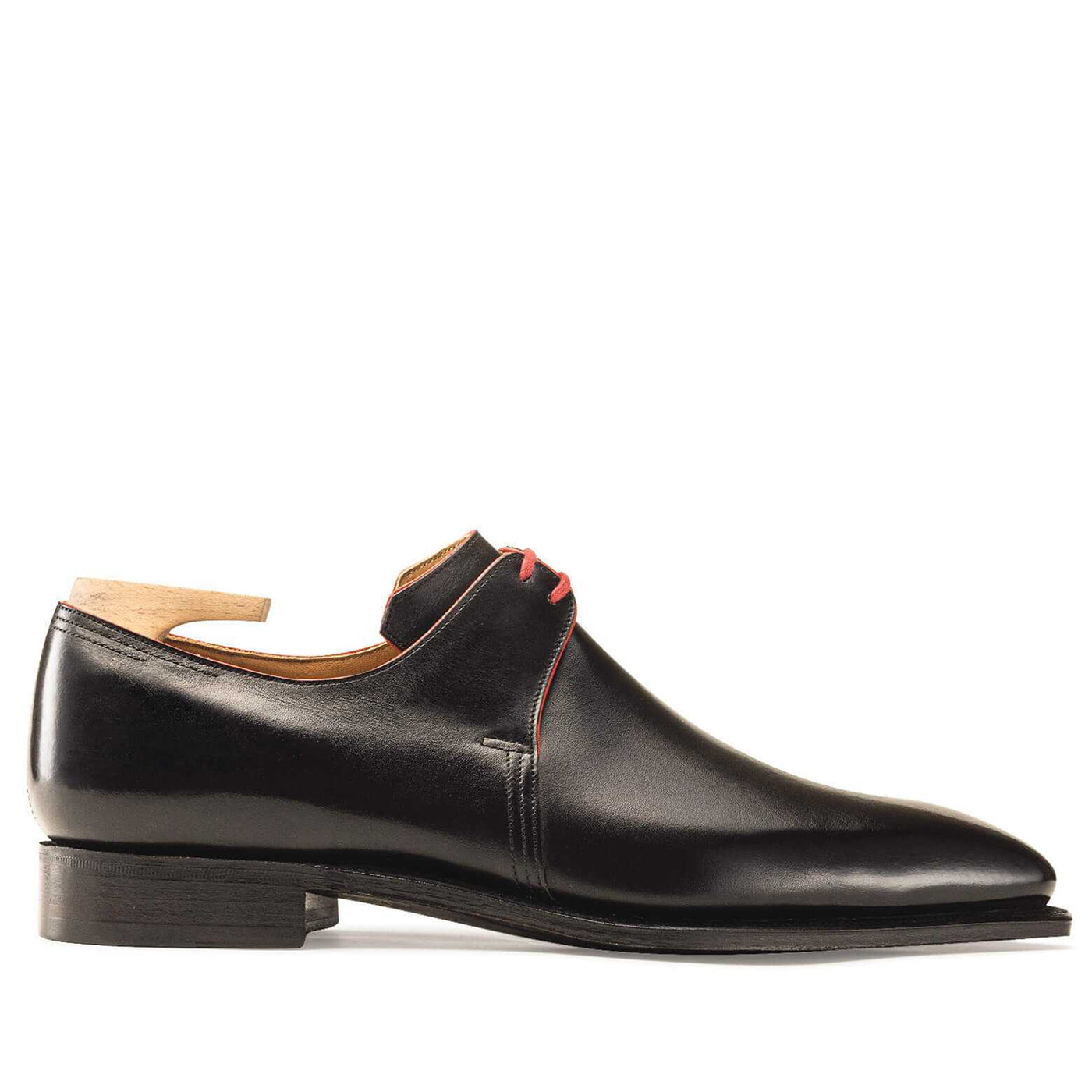 Black Calf Leather Red Laces Shoes