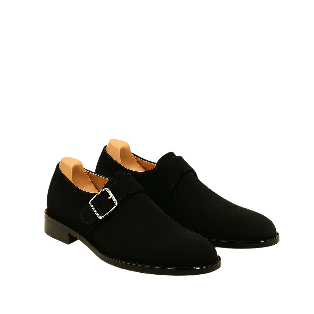 Men's Handcrafted Suede Single-Strap Monk Shoe