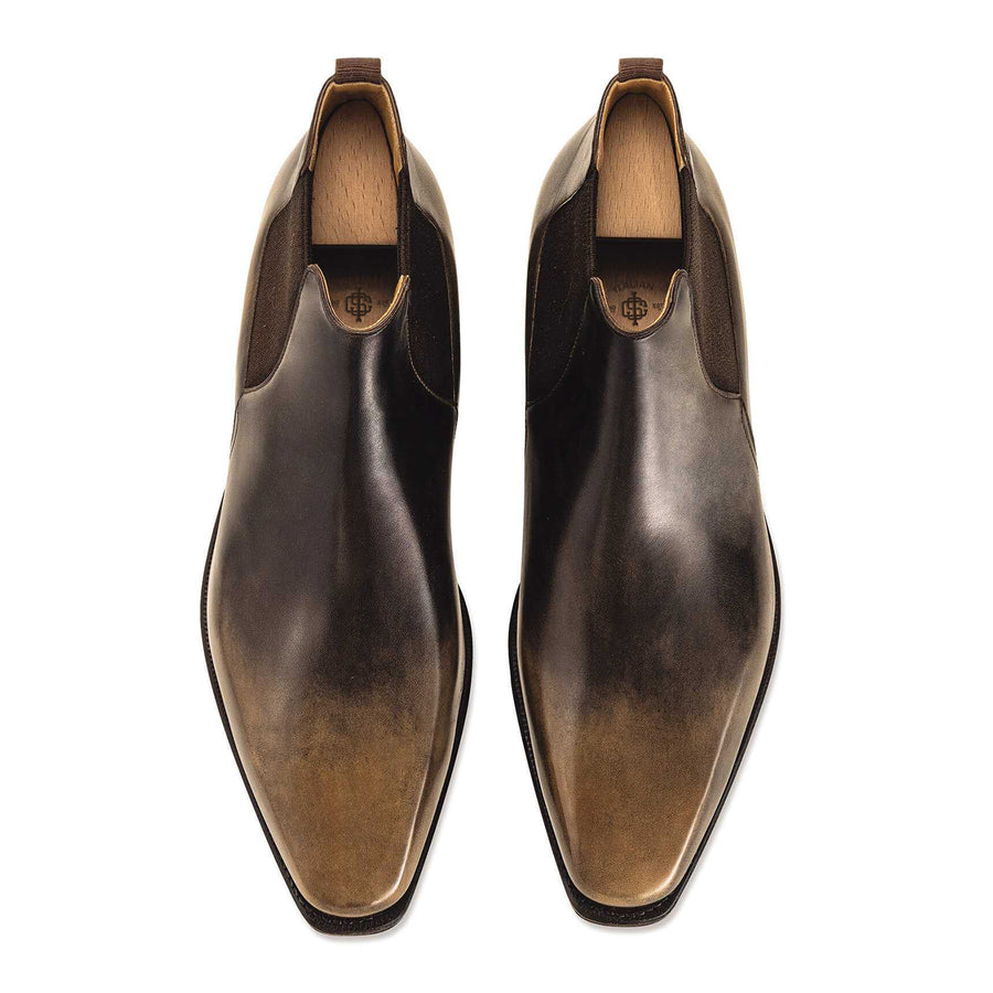 Old Black Calf Leather Boots