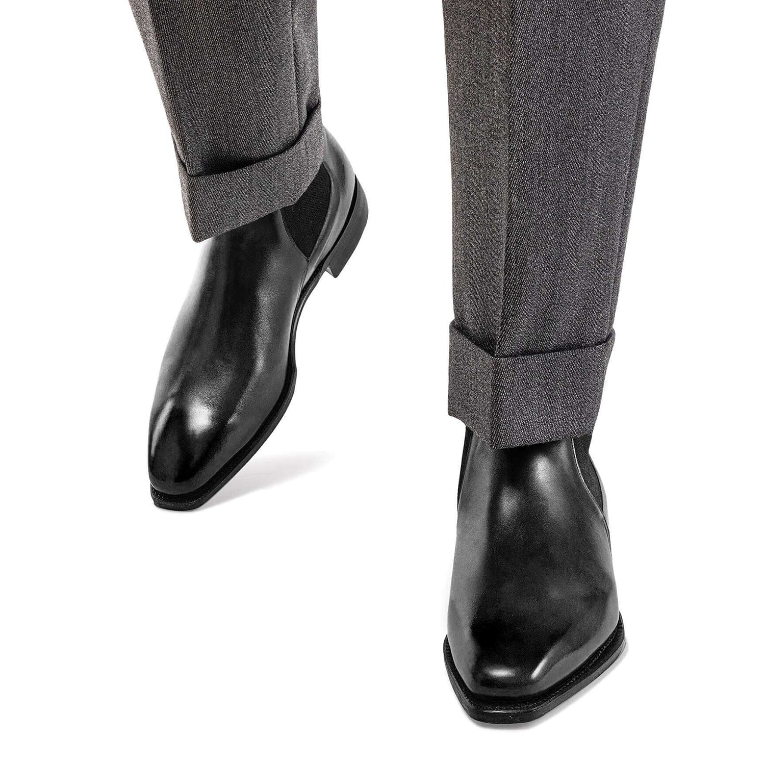 Black Calf Leather Boots