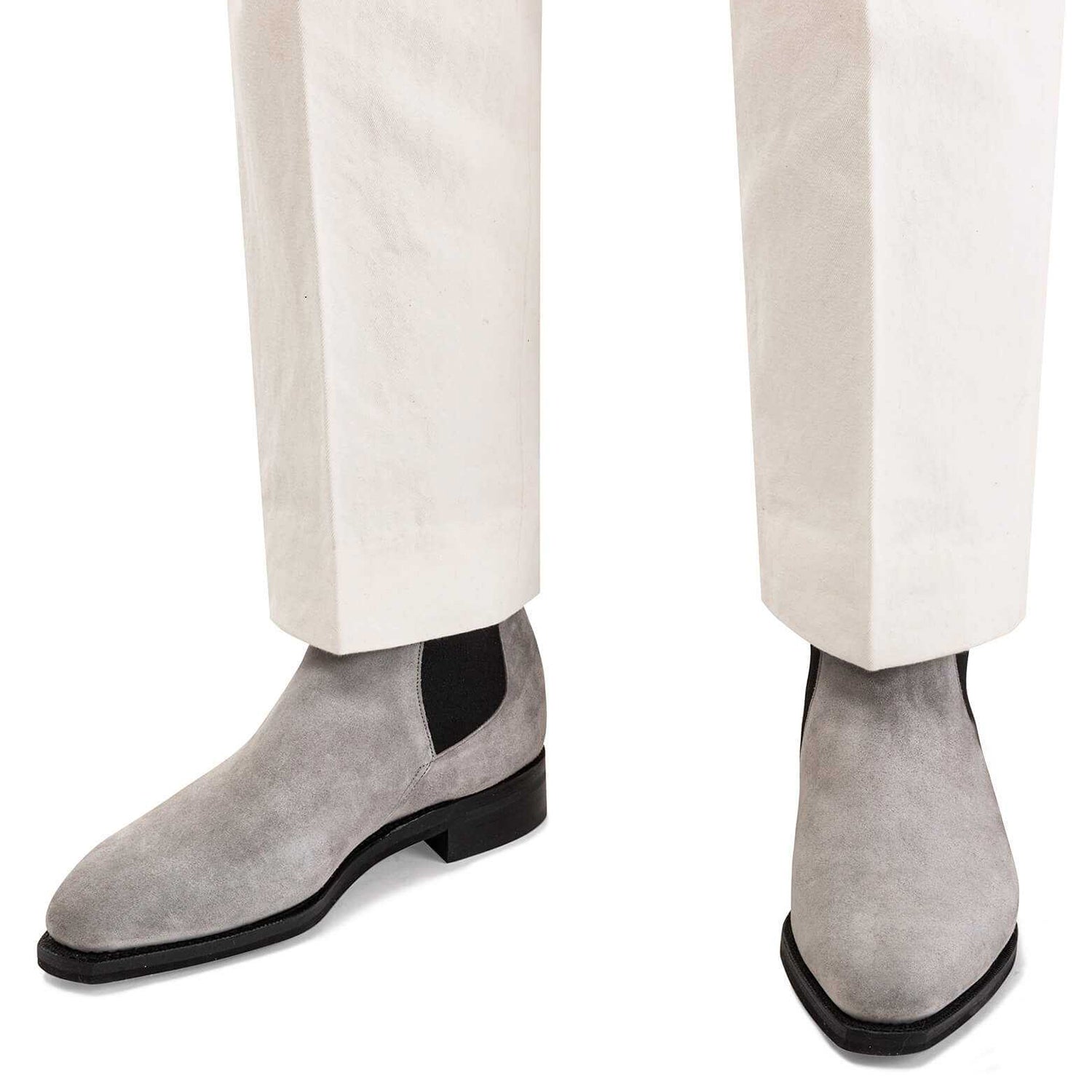 GREY BOOTS SUEDE CALF LEATHER