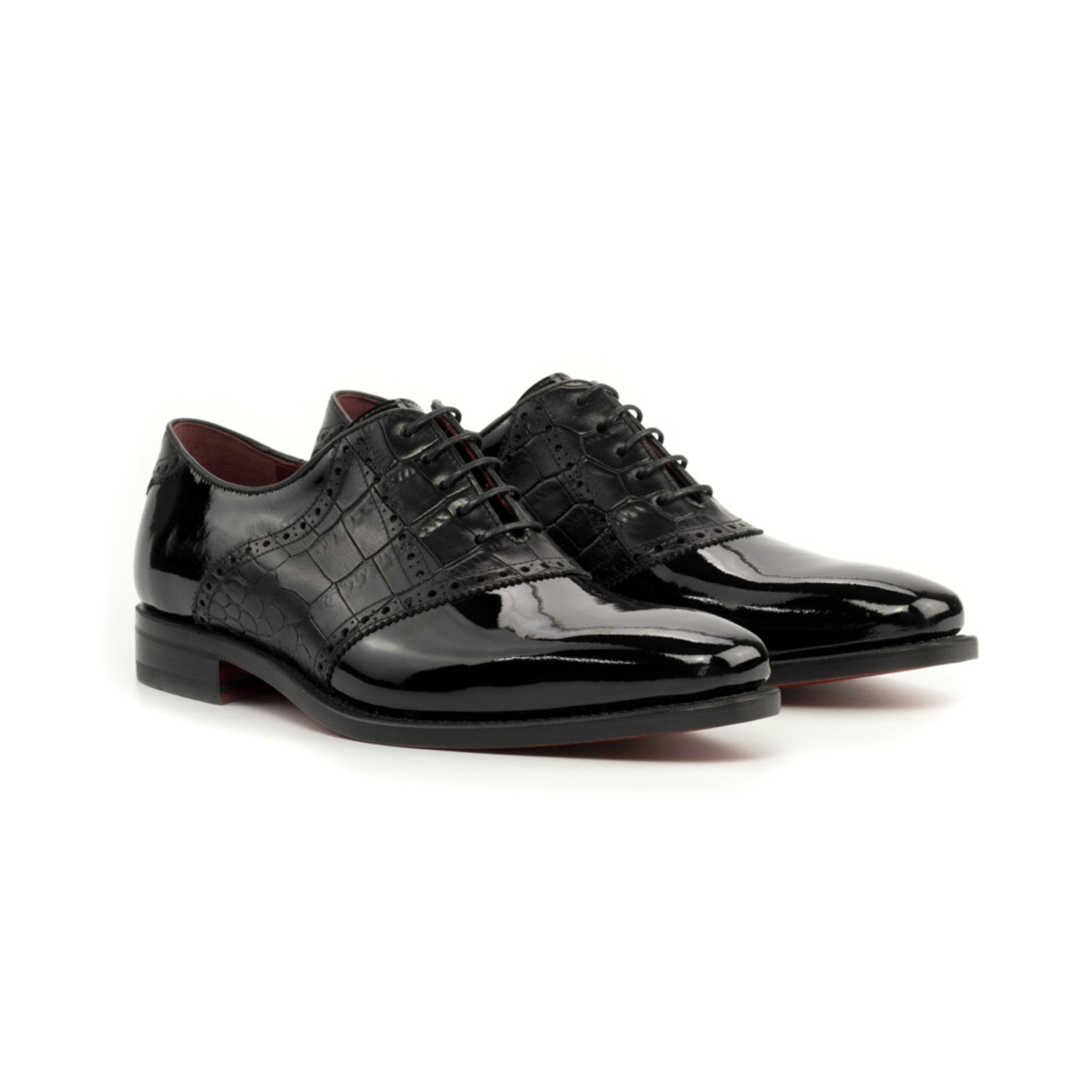 Black Patent Saddle Shoes