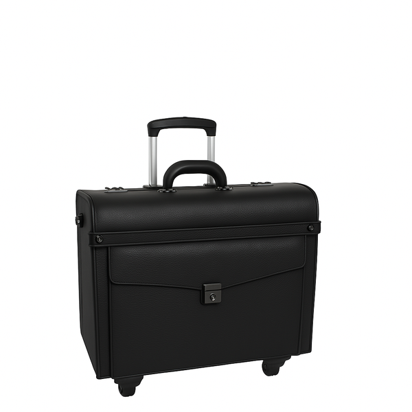 Premium Edition Italian Four Wheel Leather Trolley Bag