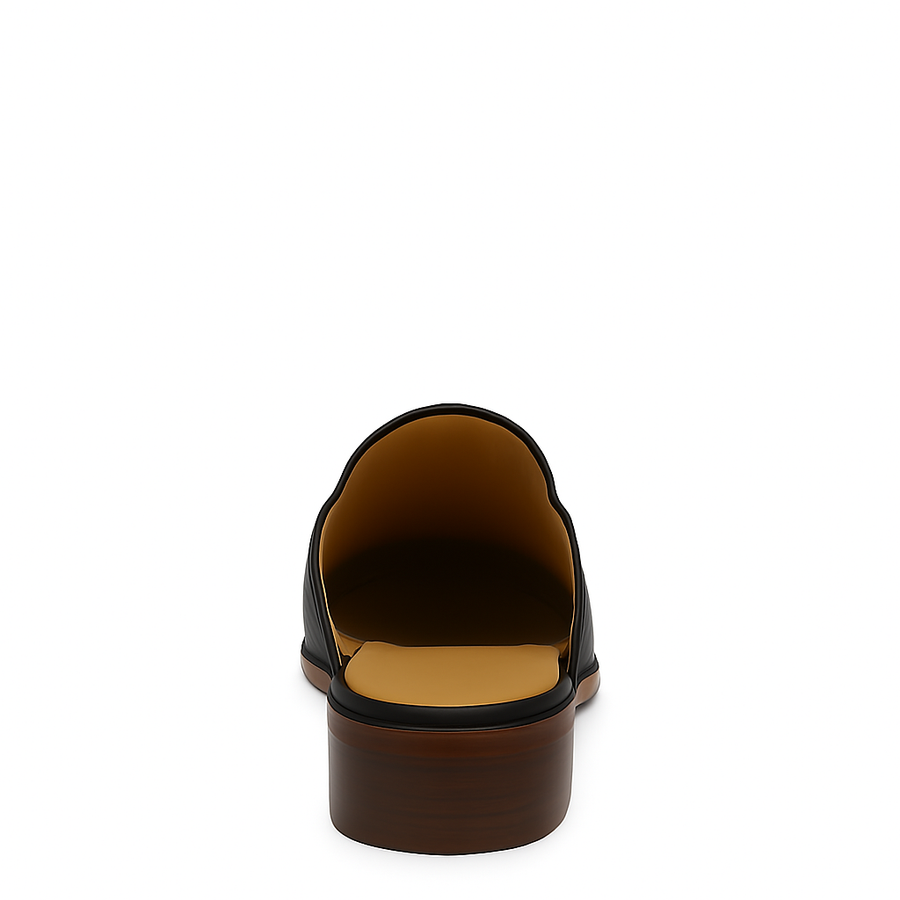 Stylish Croco Leather Mule Brown