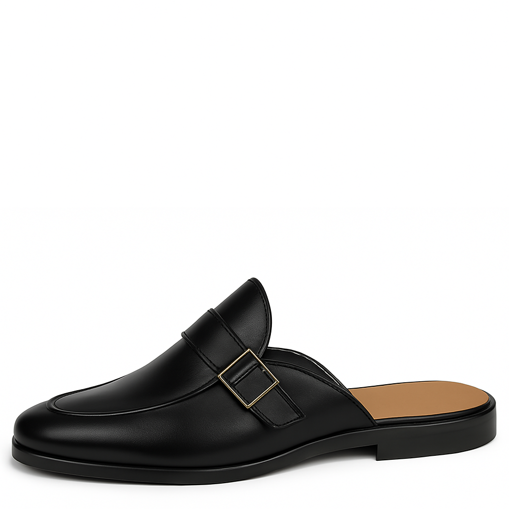 Single Strap Elegant Mule Black