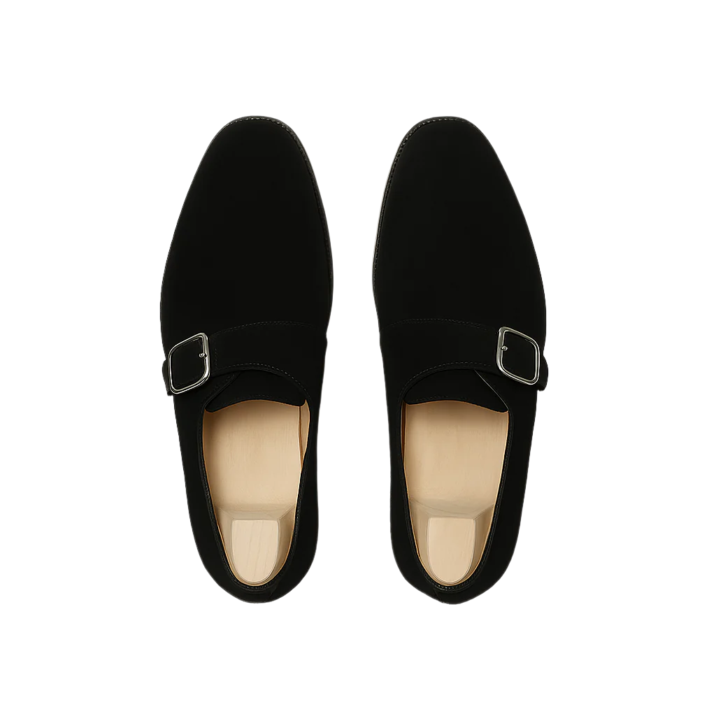 Men's Handcrafted Suede Single-Strap Monk Shoe