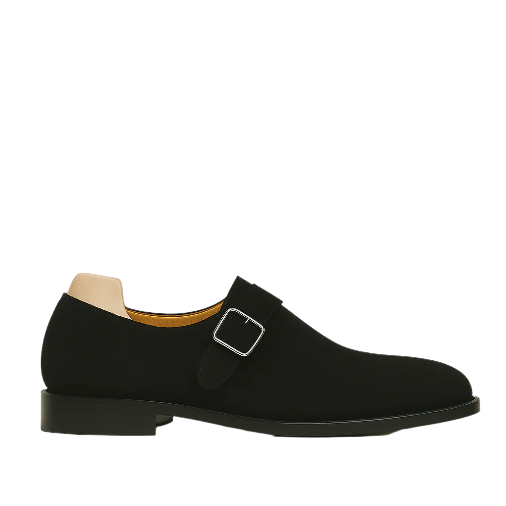 Men's Handcrafted Suede Single-Strap Monk Shoe