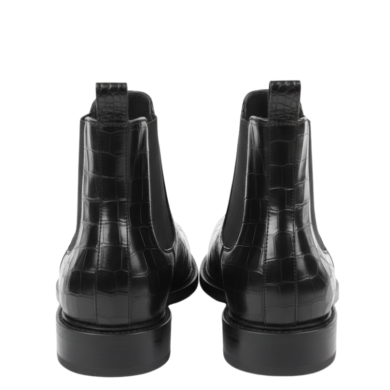 Crocodile Embossed Chelsea Boots