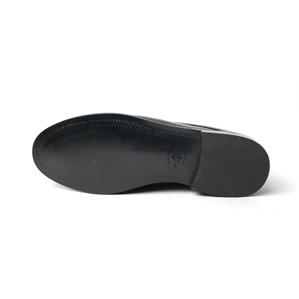Half Mule Shoes - Black/Grey Leather