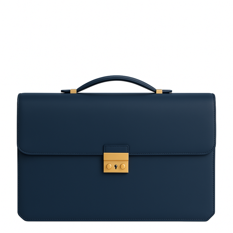 Men's Double Compartment Classy Blue Briefcase