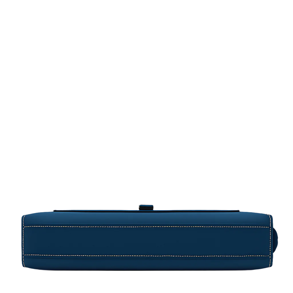 Stylish Italian Blue Leather Briefcase Bag