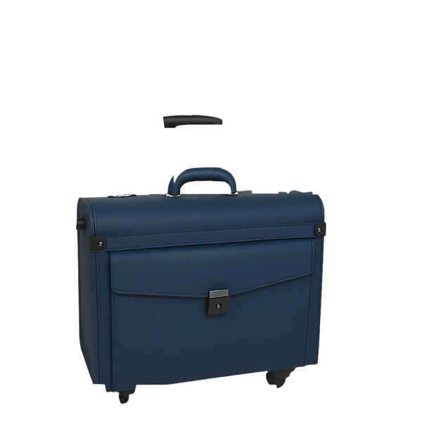 Premium Edition Italian Four Wheel Leather Trolley Bag