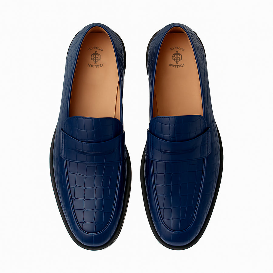 Croco Leather Printed Loafer Brown