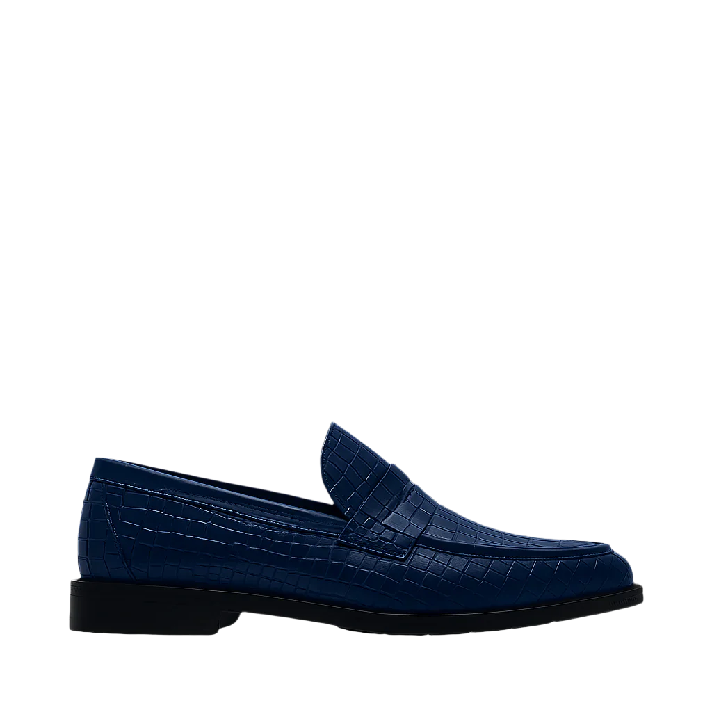 Croco Leather Printed Loafer Brown