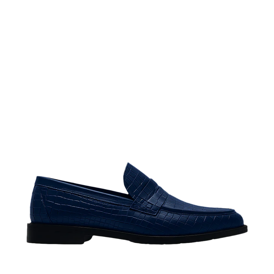 Croco Leather Printed Loafer Brown